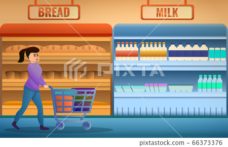 Buyer market concept banner, cartoon style Buyer market concept banner, cartoon style 66373376