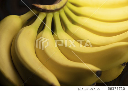 Fresh bunch of bananas black background Fresh bunch of bananas black background 66373710