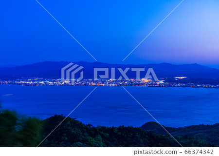 [Setouchi Shimanami Kaido] Imabari street lights seen from Mt. 66374342