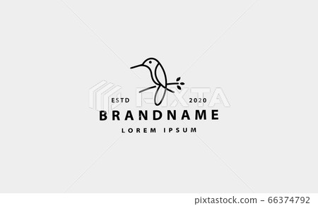 Bird Colibri Logo Simple Line Vector Design Bird Colibri Logo Simple Line Vector Design 66374792