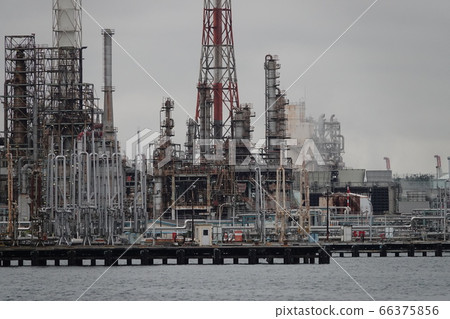 Cloudy sky thermal power plant scenery 2 Cloudy sky thermal power plant scenery 2 66375856