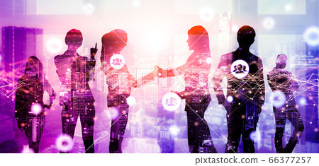 Creative image of many business people conference Creative image of many business people conference 66377257