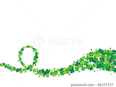 幸運符號由四葉三葉草插圖組成的背景｜波浪三葉草 66377377