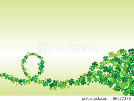 幸運符號由四葉三葉草插圖組成的背景｜波浪三葉草 66377378