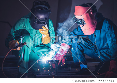 Metal welding steel works using electric arc 66377753