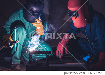 Metal welding steel works using electric arc 66377755