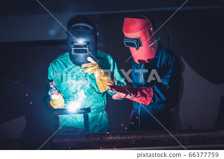 Metal welding steel works using electric arc 66377759