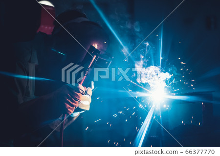 Metal welding steel works using electric arc Metal welding steel works using electric arc 66377770