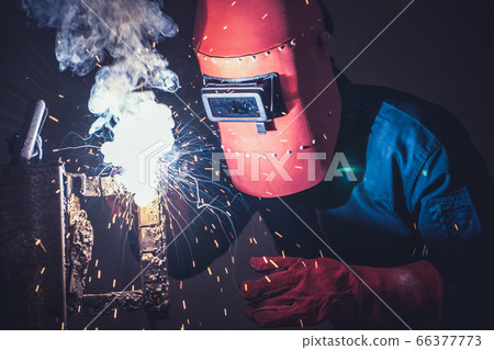 Metal welding steel works using electric arc Metal welding steel works using electric arc 66377773