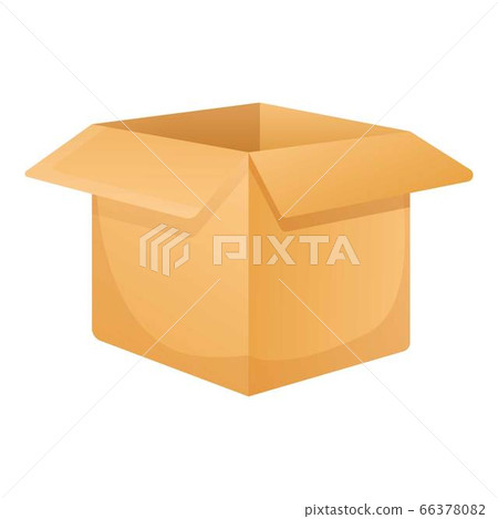 Open carton box icon, cartoon style 66378082
