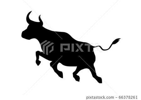 Ox New Year's material, the silhouette of a cow that is on the rise Ox New Year's material, the silhouette of a cow that is on the rise 66378261