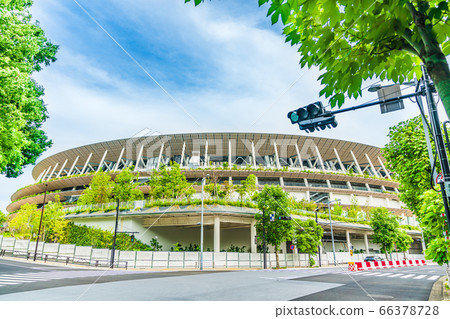 仙台ya門周邊的東京新國家體育場城市景觀 仙台ya門周邊的東京新國家體育場城市景觀 66378728