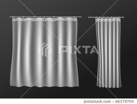 White Shower Curtain Template Or Mockup Stock Illustration 66379704 Pixta