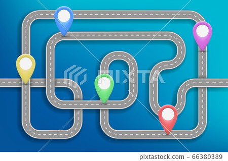Infographics template with road map and pointers - Stock Illustration ...