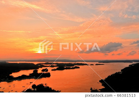 Evening view of Matsushima Bay seen from Otakamori Evening view of Matsushima Bay seen from Otakamori 66381513