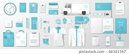 Corporate identity template with fresh mint color elements. Realistic Business Stationery mockup with abstract geometric design for your brand. Vector illustration Corporate identity template with fresh mint color elements. Realistic Business Stationery mockup with abstract geometric design for your brand. Vector illustration 66381567