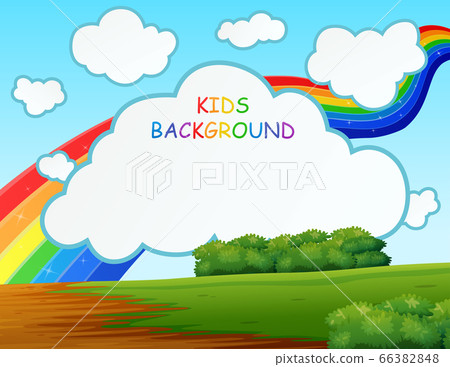 Nature scene with rainbow on the background Nature scene with rainbow on the background 66382848