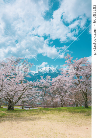 春天的朗格山[取自大町公園和大町山博物館] 66383182