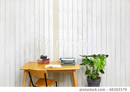 Wall and table, chair, interior 66383579