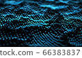 Wave 3d. Cybernetic futuristic background. Big data. Abstract grid illustration. 66383837