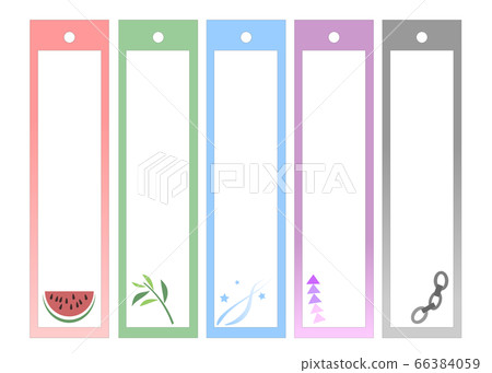 Collection of strips with illustrations for Tanabata decorations 66384059