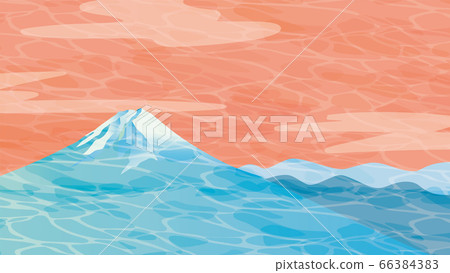 清新美丽的富士山背景图 图库插图 66384383 Pixta