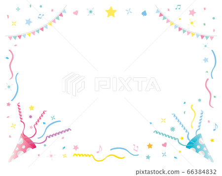 Frame illustration of pink and blue party crackers 66384832