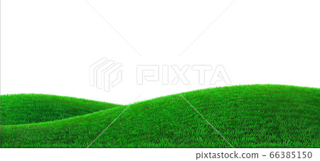 Vector green hills background realistic field landscape 66385150