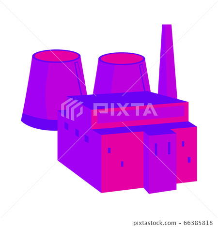 Nuclear power plant. Colorful illustration in a Nuclear power plant. Colorful illustration in a 66385818