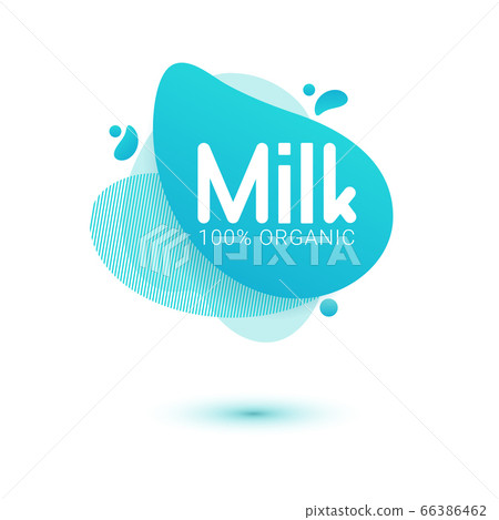 Milk badge and dairy labels with splashes and... - Stock Illustration ...