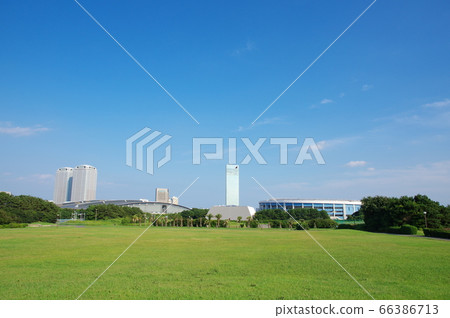 View of Chiba Marine Stadium and Makuhari Messe from Makuhari Seaside Park 66386713