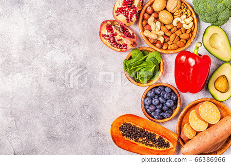 Anti-aging food - healthy fruits, vegetables, 66386966