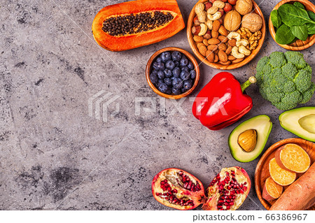 Anti-aging food - healthy fruits, vegetables, Anti-aging food - healthy fruits, vegetables, 66386967