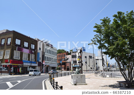 Cityscape of Ishioka Station West Exit, Ibaraki Prefecture 66387210