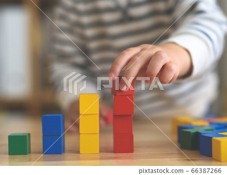 Children playing with blocks 66387266