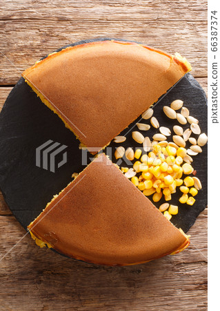 Apam Balik stuffed with sweet corn, peanuts, 66387374