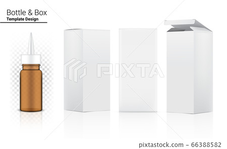 Glossy Transparent Amber Bottle Tube Mock up 66388582