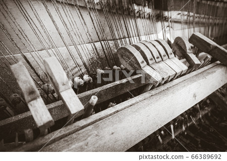 Old broken piano. Black an white picture 66389692