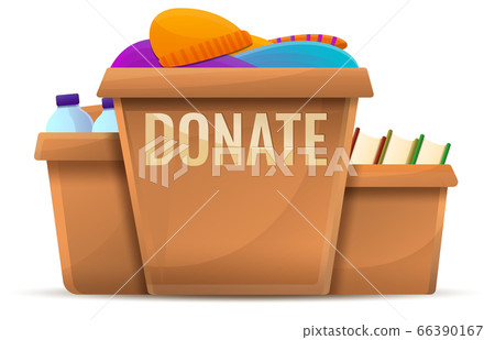 Box donations concept banner, cartoon style Box donations concept banner, cartoon style 66390167