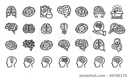 Human brains icon set. Vector illustration 66390178