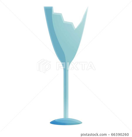 Broken champagne glass icon, cartoon style Broken champagne glass icon, cartoon style 66390260