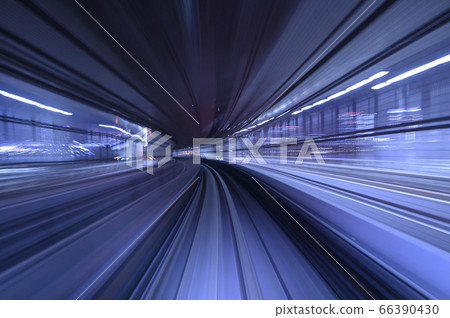 abstract motion blurred long exposure train, Futuristic background 66390430