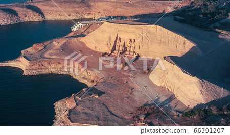 The Great Temple of Rameses II in ABU SIMBEL from Above, EGYPT The Great Temple of Rameses II in ABU SIMBEL from Above, EGYPT 66391207