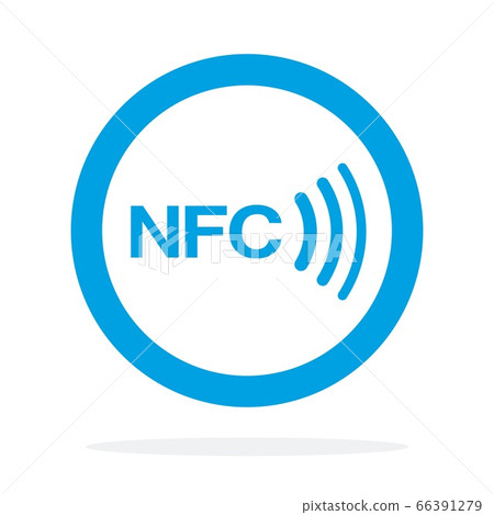 Emblem NFC, technology for the exchange of data from devices at a distance icon vector isolated Emblem NFC, technology for the exchange of data from devices at a distance icon vector isolated 66391279