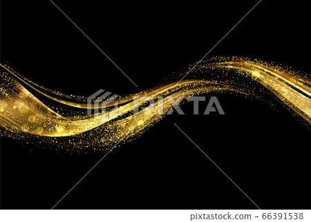 Abstract shiny color gold wave design element Abstract shiny color gold wave design element 66391538