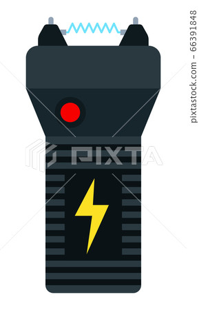 Hand stun gun, police weapon vector icon flat isolated. Hand stun gun, police weapon vector icon flat isolated. 66391848