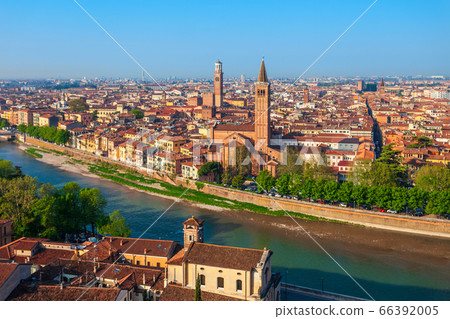 Verona aerial panoramic view, Italy 66392005