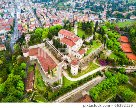 Brescia Castle aerial panoramic view 66392139