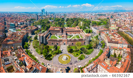 Sforza Castle in Milan, Italy 66392167