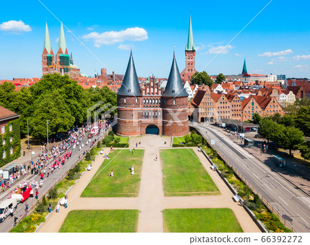 Holstentor city gate in Lubeck Holstentor city gate in Lubeck 66392272